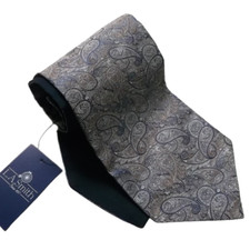 Cravat Tie Wedding Ascot Mens by Lloyd Attree & Smith Brown Blue Paisley