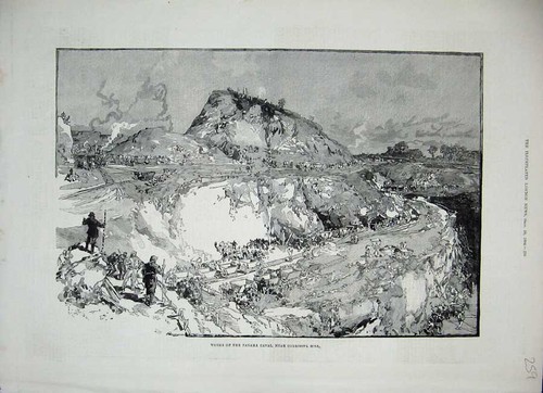 Old antique print 1884 - antique,