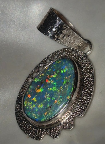 Australian black opal - australian, pendant