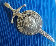 Iona Sword Shield Brooch Kilt Pin Celtic CAI Scottish Silver Alexander Ritchie