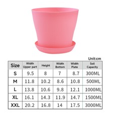 Indoor Plant Pots with Saucers and Drainage Holes 8 colours and 5 sizes Deco