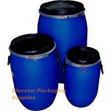Open top plastic storage drum - open,