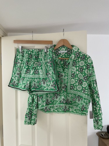 Zara green printed set - zara, 2