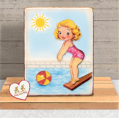 Summer shelf art girl - summer,