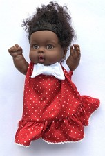Afro American Black Baby Girl Doll 8” High