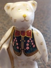Royal Crown Derby Shopping Teddy Bear 1st Quality with Red Crown On Bag. VGC