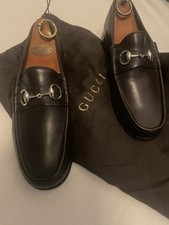 Unworn new Gucci Loafers  Shoes Black Silver Horsebit Mens US 8 UK 7.5 EU 41.5