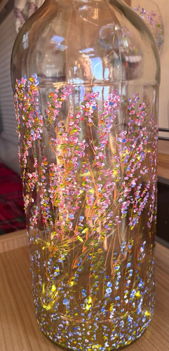Hand painted floral clear - hand,