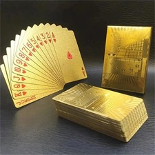 55pcs  Golden  Playing Cards Plastic Poker Game Deck Pack Magic Gift Set