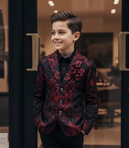 Boys slim fit satin tuxedo - slim,