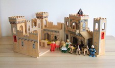 Melissa & Doug Wooden Toy Folding Medieval Castle with Horses and 5 People