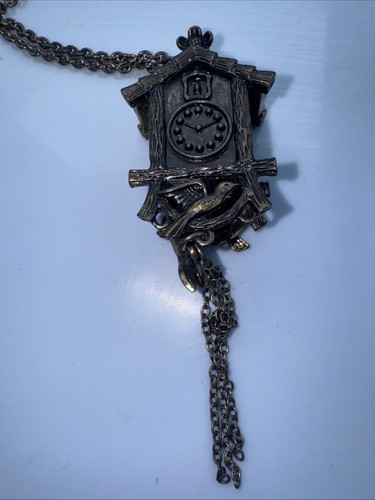 Vintage cuckoo clock pendant - vintage,