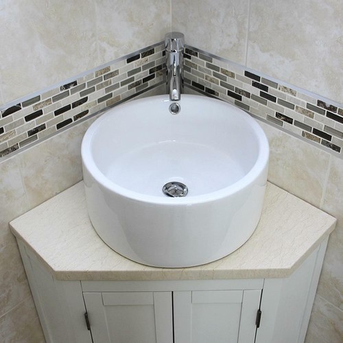 White painted bathroom vanity - painted,