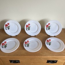 Pyrex June Rose Side Plates x