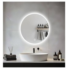 Bathroom Mirror for Over Sink 50CM Electric Round Vanity Mirror with Backlit /02