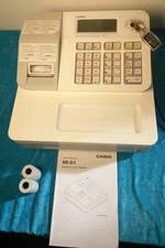 Casio SE G1 Electronic Cash Register  Till Roll Key  Manual. Lightweight. White 