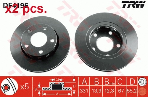 Pcs rear brake disc - x2,