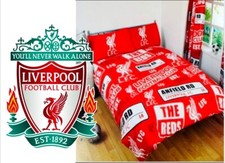 Official Liverpool FC Double Bedding Duvet Cover Set Reversible Bedding Quilt