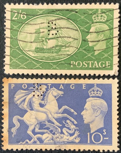 1951 perfin king george - gb,