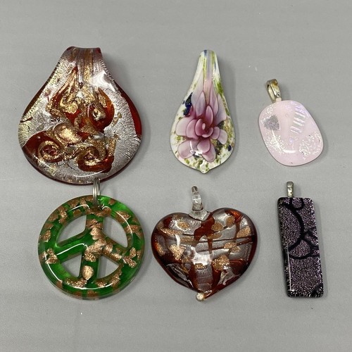 Dichroic glass pendants - glass,