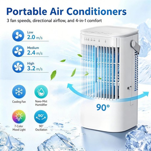 Portable cooling fan with