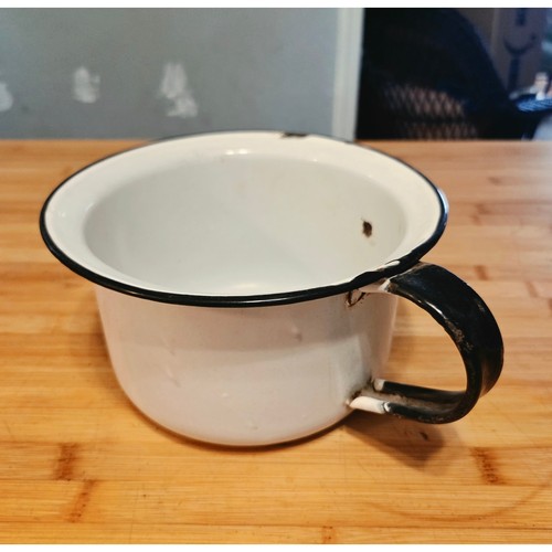 Antique enameled chamber pot - enameled,