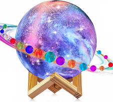 16 Colors LED USB Star Galaxy Moon Lamp w/ Stand Remote 3D Bedroom Night Light