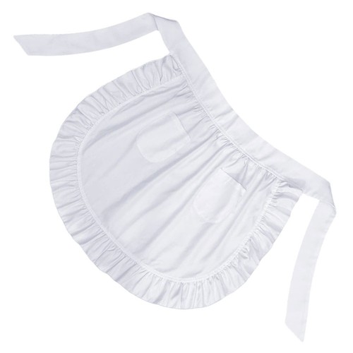 White waist apron with pockets - with,