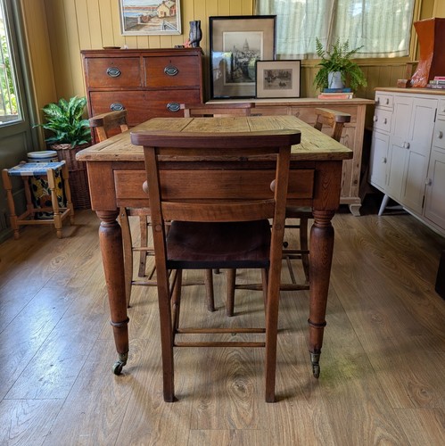 Antique farmhouse table with - farmhouse,
