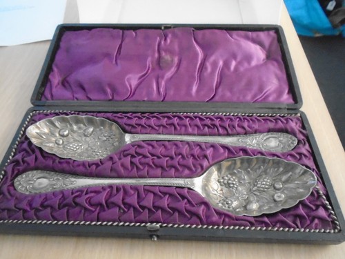 Antique berry serving - &,