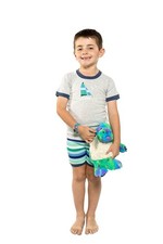 Boys Size 5-8 Snugglebum Grey Boat Sail Summer Cotton Short Sleeve Pyjama Set