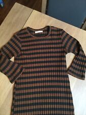 Zara Trafaluc  Brown Striped Dress - Size S
