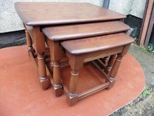 ERCOL NEST OF THREE TABLES, NESTING TABLES, STURDY & CLEAN NEST, GENUINE ERCOL.