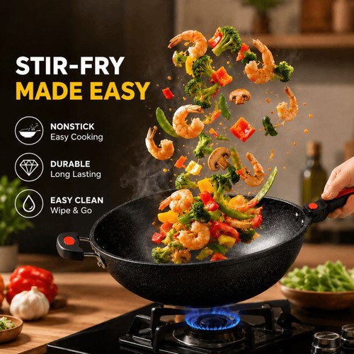 32cm nonstick wok stirdeep - 32cm,