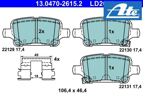 Rear brake pads set - pads,