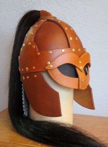 Viking leather helmet medieval - helmet,