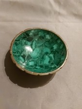 Malachite & Brass Vintage trinket dish 