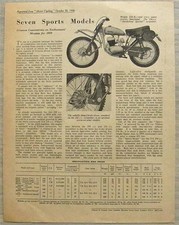 GREEVES 7 MODELS ANNOUCED 30 Oct 1958 Motor Cycling Magazine Article Reprint