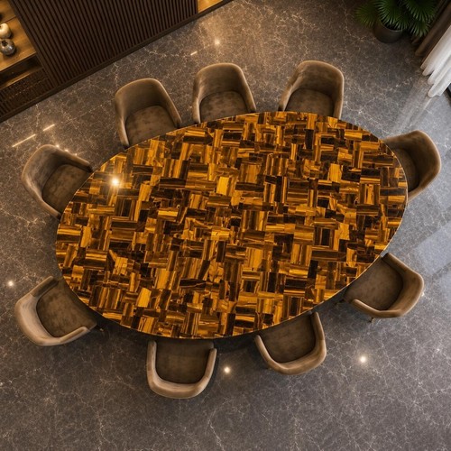 Tiger eye oval dining - oval,