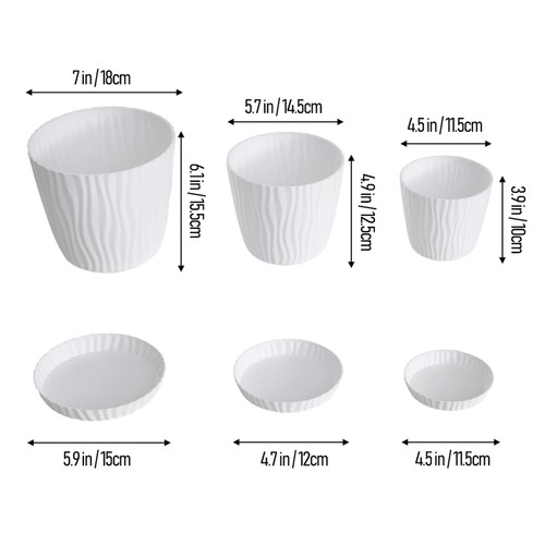 3pcs flower pots - 3pcs, plant