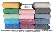 Herringbone Cotton Throws all sizes (Chair, Single, Double, King, Super King)