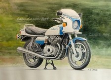 Suzuki GS1000S motorcycle watercolour print by Andy Crabb #425