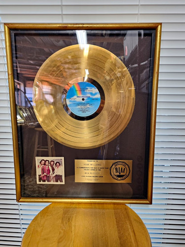 Vintage riaa framed gold disc - gold,