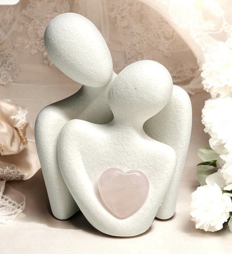 Rose quartz heart lovers - quartz,