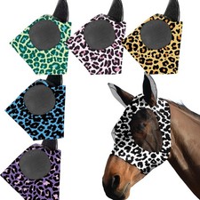 Horse Masters Fly Mask Bug Eye Saver w/ Ears Lycra Hood UV Protection Stretch UK