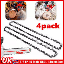 4 Pack 16 Inch Chainsaw Saw Chain Blade Pitch 3/8LP 0.050 Gauge 56DL Drive Links