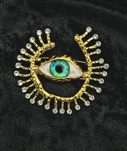 Eye brooch gold tone with - gold,
