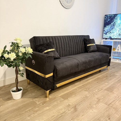 Black gold guggi seater - black, 3