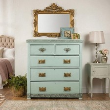 Vintage Aqua Chest of Drawers