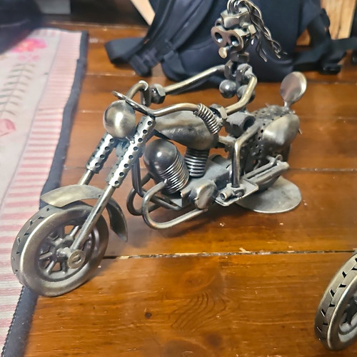 Metal motorcycle sculptures - 2x,